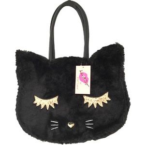 betsey johnson black cat purse